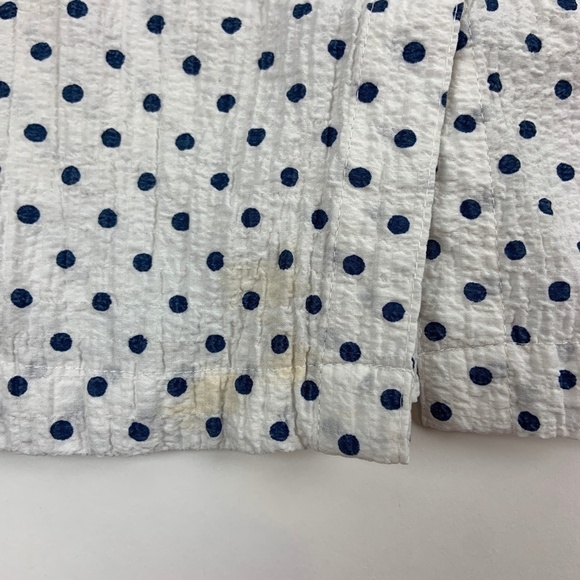 White Stag Womens Button Down Shirt Quarter Sleeve White Blue Medium - Picture 6 of 7